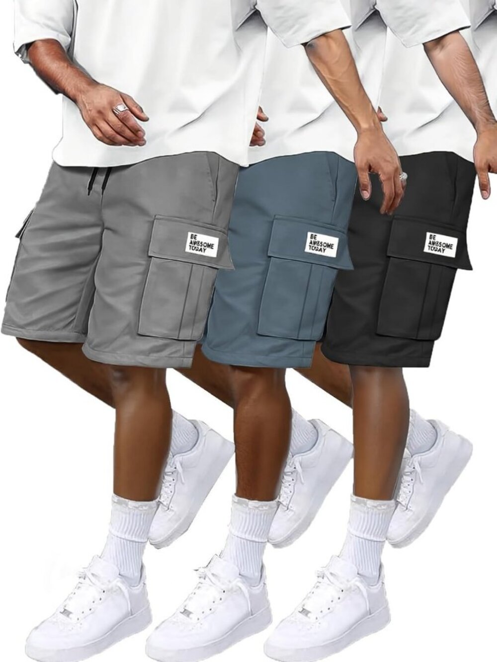 Boys' Quick Dry Cargo Shorts 3-Pack with Flap Pockets, Sizes 7-13Y, Summer Ready